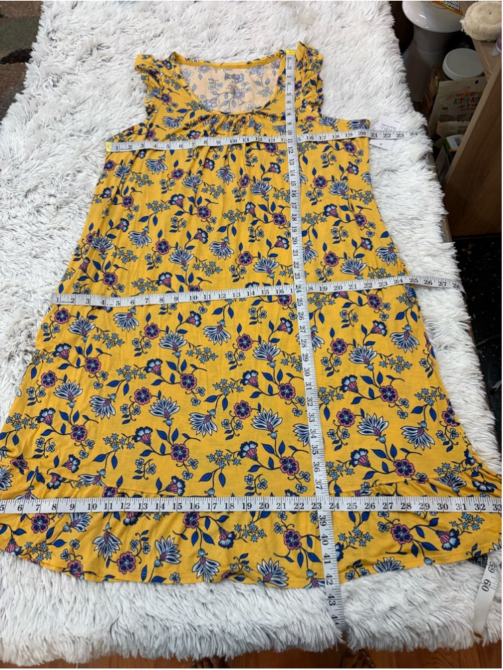 Croft & Barrow Floral Sleeveless Nightgown Dress Size 1X NWT Yellow Modal Blend - Picture 8 of 14